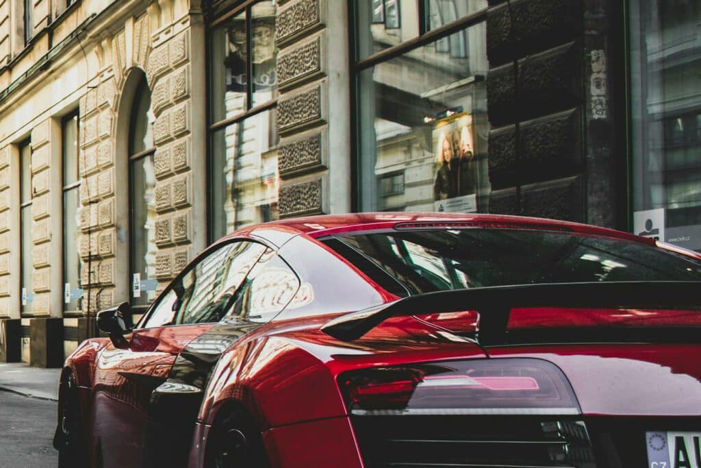 red vehicle